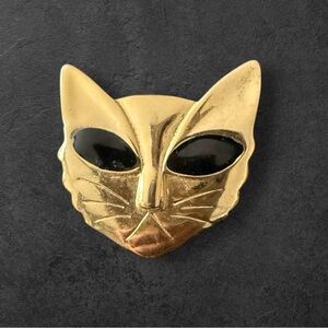 MCM vintage Gold toned and Black Cat Brooch